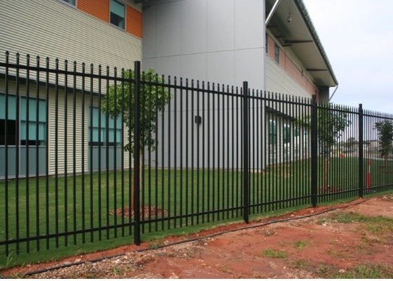 Black Spear Top 7ftx8ft Steel Tubular Fencing For Villas