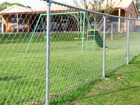 3mm Wire 50X50mm Diamond Mesh Galvanized Steel Temporary Chain Link Fence/Cyclone Fence