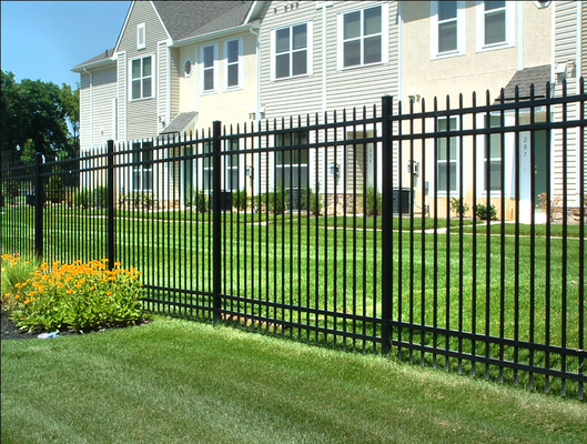 Black Q195 2400mm Width Steel Tubular Fencing For Ornamental