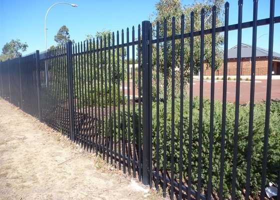 Black Decorative Home Garden Ornamental Wrought Iron Metal Fence 2.4m Height