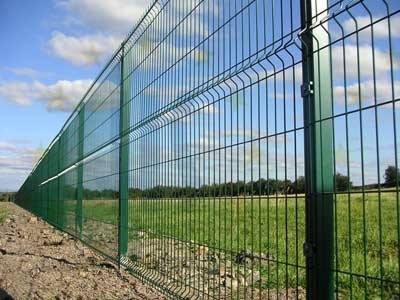 Triangle Bend 8 Ft Tall Fence Panels , 2m Wide Steel Wire Mesh Panels