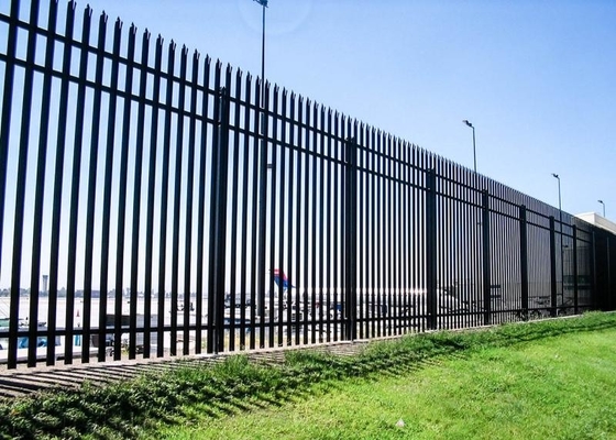 Green Color 2.4m High Steel Palisade Fencing W Section Easily Assembled